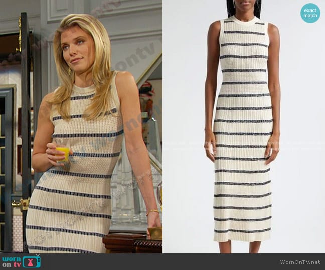 Ramy Brook Ryan Sleeveless Sweater Dress in White worn by Catherina Greene (AnnaLynne McCord) on Days of our Lives