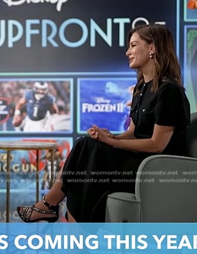 Rebecca’s black studded sandals on Good Morning America