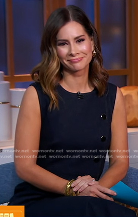 Rebecca’s navy button detail dress on Good Morning America