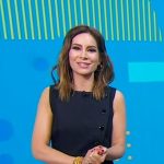Rebecca’s navy button detail dress on Good Morning America