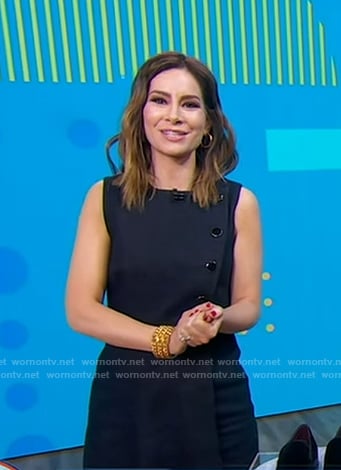 Rebecca’s navy button detail dress on Good Morning America
