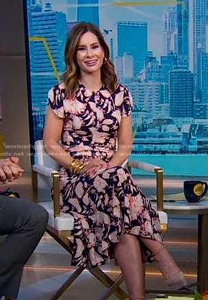 Rebecca’s navy floral dress on Good Morning America