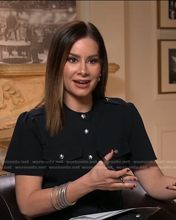 Rebecca’s navy utility shirtdress on Good Morning America