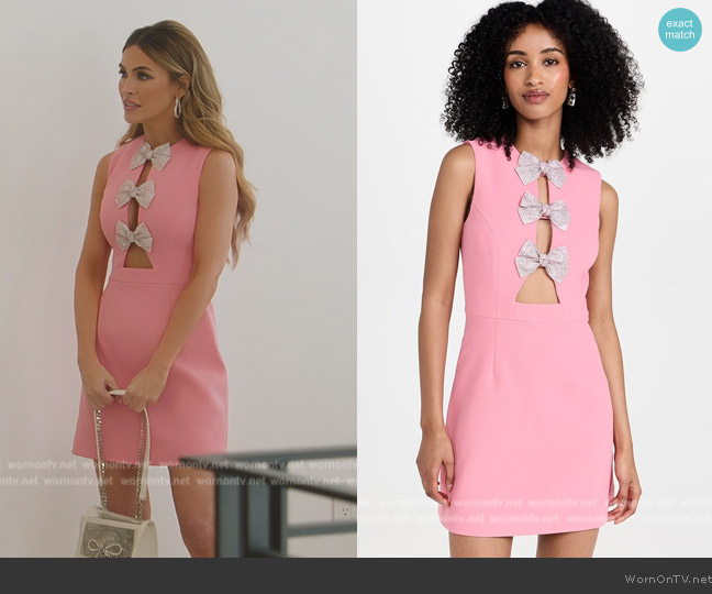 Brittany Bow Mini Dress Rebecca Vallance worn by Chrishell Stause on Selling Sunset