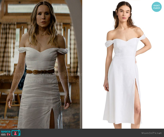 Reformation Bridgton Linen Dress worn by Joanne (Kristen Bell) on Nobody Wants This