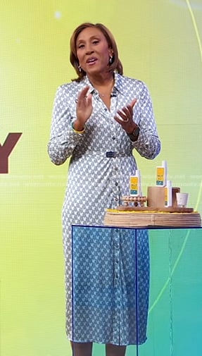 Robin’s grey printed shirtderss on Good Morning America