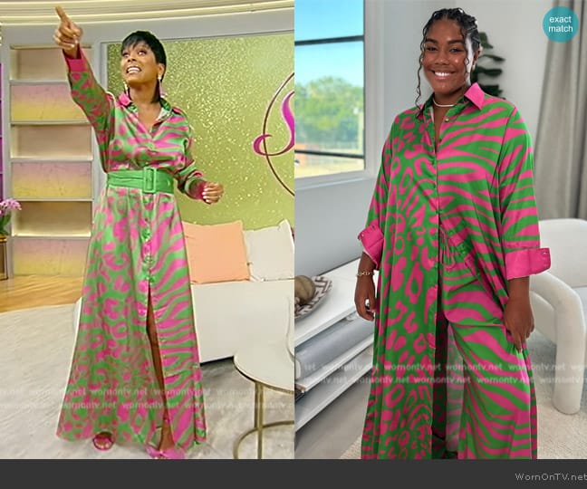 Sai Sankoh Madison Shirt Dress worn by Tamron Hall on Tamron Hall Show