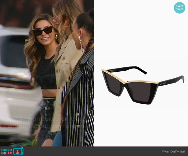 Saint Laurent SL 570 Sunglasses worn by Chrishell Stause on Selling Sunset