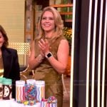 Sara’s olive lace inset top and skirt on The View