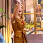 Sara’s brown suede belted vest on The View