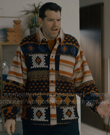 Sasha’s mixed pattern overshirt on Nobody Wants This