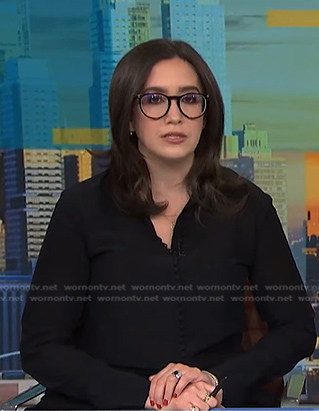 Savannah’s black button down blouse on NBC News Daily
