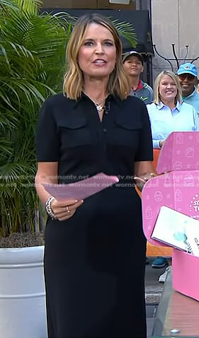 Savannah’s black utility polo midi dress on Today
