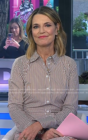 Savannah’s striped shirtdress on Today