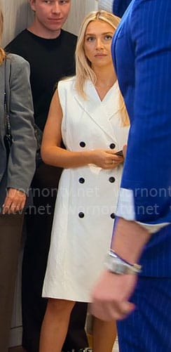 Savannah’s white trench dress on Owning Manhattan
