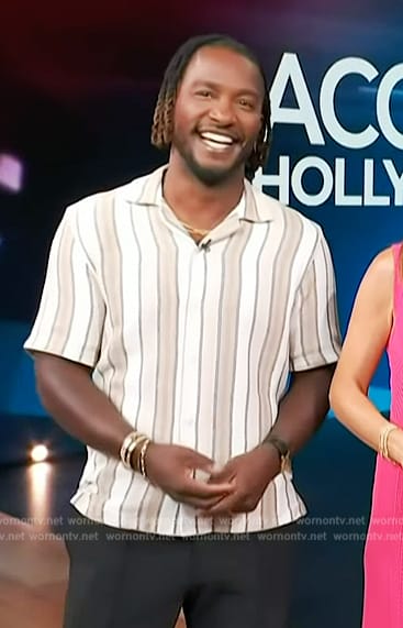 Scott’s striped shirt on Access Hollywood