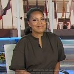 Sheinelle’s brown cropped short sleeve top on Today