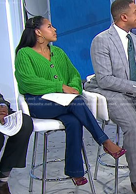 Sheinelle’s pink floral mesh heel pumps on Today
