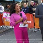 Sheinelle’s fuchsia pink wide-leg pants on Today