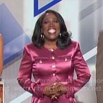 Sheryl’s pink satin jacket and pants set on The Talk