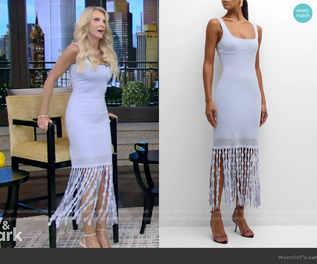 Simkhai Signa Lattice Fringe Midi Tank Dress worn by Joan Vassos on Live with Kelly and Mark