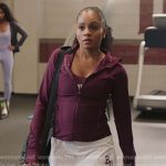 Simone’s burgundy track jacket on All American Homecoming