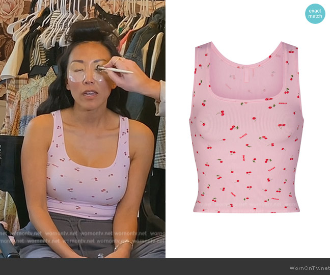 Skims Tank in Cherry Print worn by Katie Ginella on The Real Housewives of Orange County