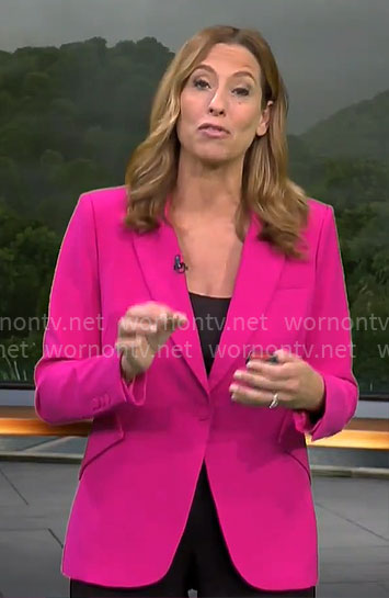 Stephanie Abrams’ pink blazer on CBS Mornings