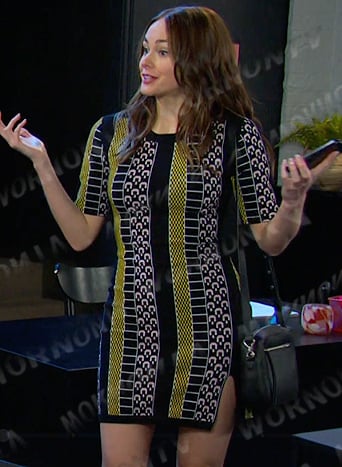 Stephanie’s printed sweater dress on Days of our Lives