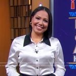 Stephanie’s white contrast collar shirt on Good Morning America