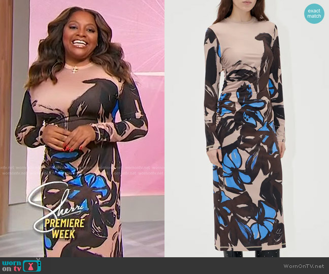 Stine Goya Floral Long Sleeve Dress in Eccentric Floral worn by Sherri Shepherd on Sherri