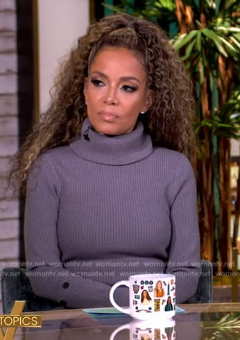 Sunny’s grey turtleneck sweater dress on The View