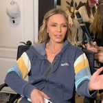 Tamra’s gray sleeve stripe hoodie on The Real Housewives of Orange County