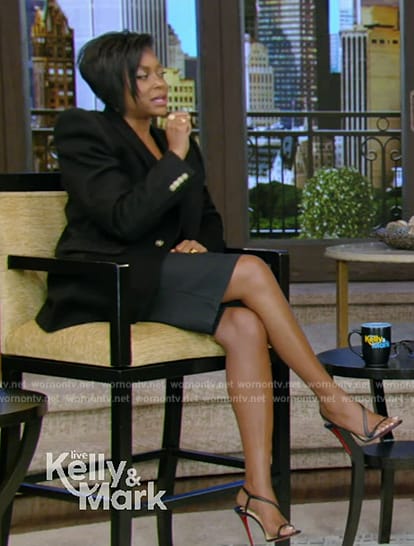 Taraji P. Henson’s black sandals on Live with Kelly and Mark