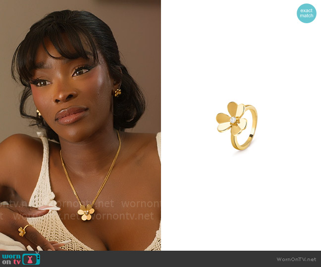 Van Cleef & Arpels Frivole ring, 1 flower, small model worn by Chelsea Lazkani on Selling Sunset