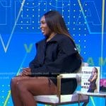 Venus Williams’ navy bomber jacket and mini skirt on Good Morning America
