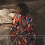 Viv’s abstract print caftan on Bel-Air