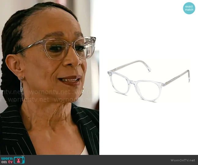 Warby Parker Durand Glasses in Crystal worn by Sharon Goodwin (S. Epatha Merkerson) on Chicago Med
