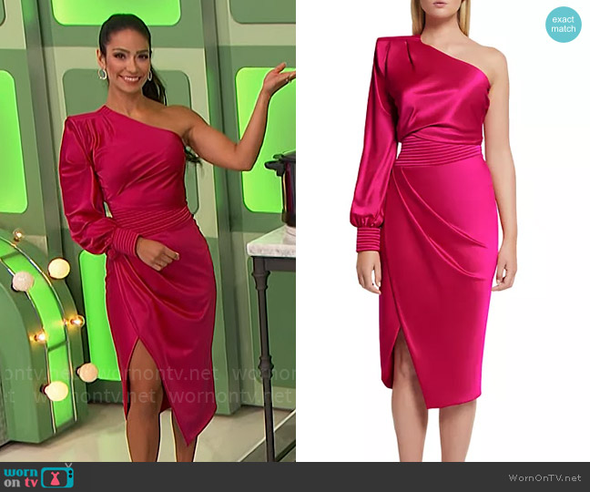 Zhivago I Got You Satin Midi-Dress worn by Manuela Arbeláez on The Price is Right