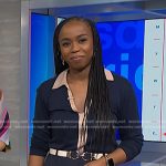 Zinhle’s navy contrast polo on NBC News Daily