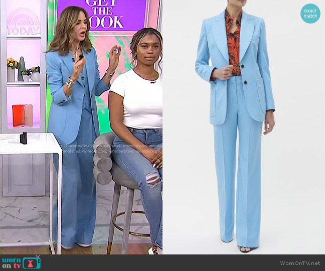 Bella Freud Cavalry Twill Saint James Jacket in Bowie Blue worn by Trinny Woodall on Today