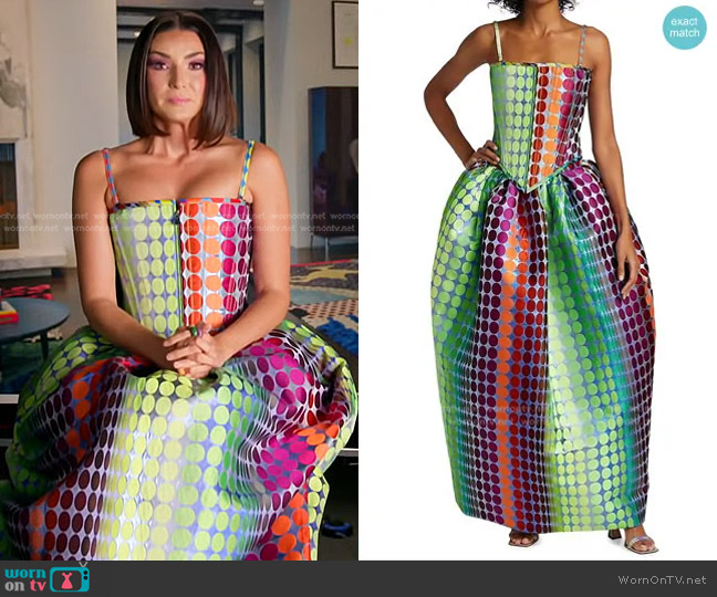 Christopher John Rogers Gradient Dot Zip-Up Corset worn by Bronwyn Newport on The Real Housewives of Salt Lake City