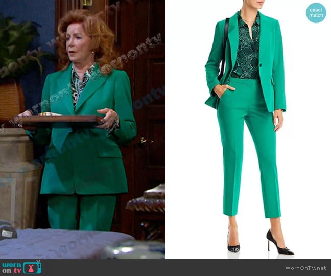 Kobi Halperin Jordi Peak Lapel Blazer in Ivy worn by Maggie Horton (Suzanne Rogers) on Days of our Lives