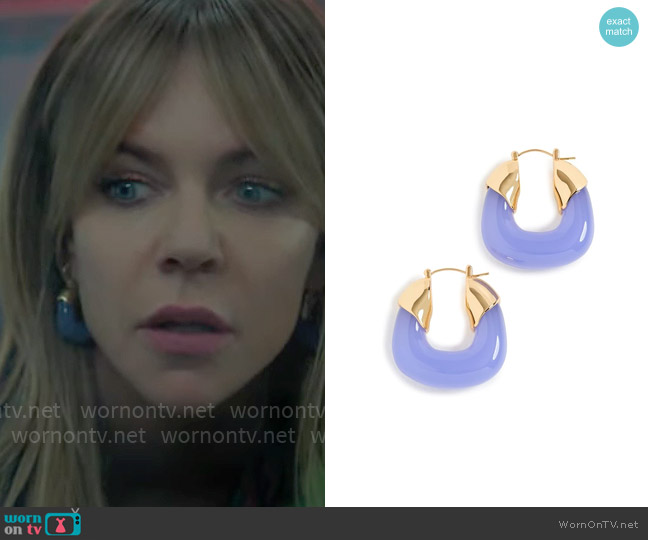 Lizzie Fortunato Organic Hoops In Periwinkle worn by Morgan Gillory (Kaitlin Olson) on High Potential