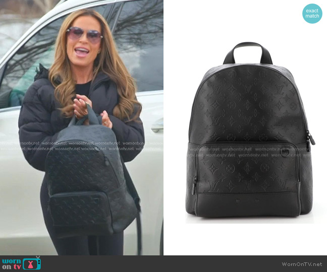 Louis Vuitton Racer Backpack Monogram Shadow Leather worn by Britani Bateman on The Real Housewives of Salt Lake City