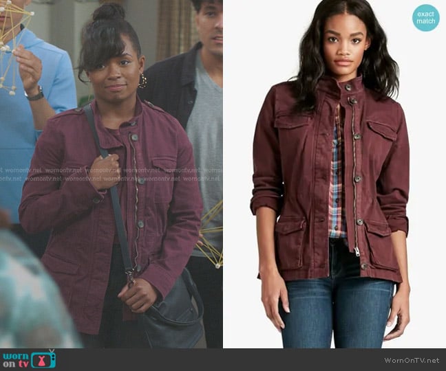 Lucky Brand Utility Military Jacket worn by Simone Griffith (Alexis Floyd) on Greys Anatomy
