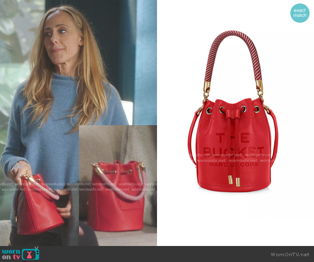 Marc Jacobs The Leather Bucket Bag in True Red worn by Teddy Altman (Kim Raver) on Greys Anatomy