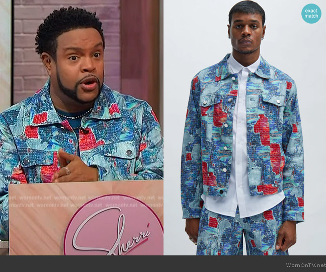 Fashion Nova Maui Gardens Trucker Jacket worn by Jawn Murray on Sherri