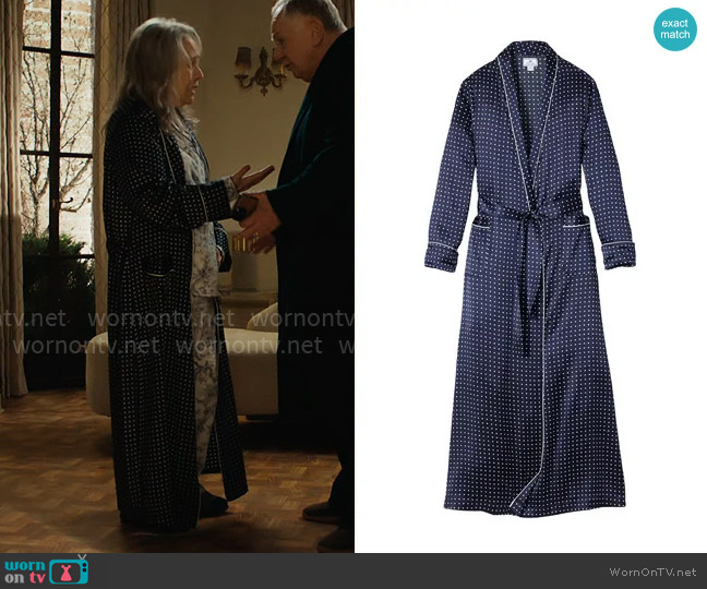 Petite Plume Polka Dot Long Robe worn by Madeline Matlock (Kathy Bates) on Matlock