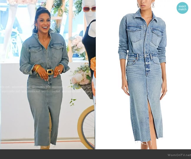 Pistola Amira Long Sleeve Denim Midi Dress worn by Jessel Taank on The Real Housewives of New York City